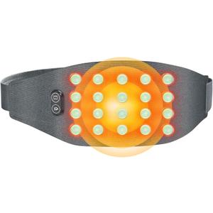 Natural Jade Cordless Heating Pad, Portable Foldable Period Heating Pads for Cramps, Soft Menstrual Heating Pad with 20PCS Jades, 3 Heat Levels, Comfort Massage Mode, Elastic Belt, Grey