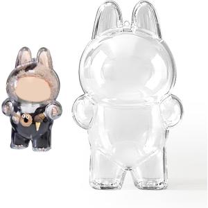 Protective Case for LABUBU, The Monsters Exciting Macaron Acrylic Display Case Clear Protective Cover for Standing Figure