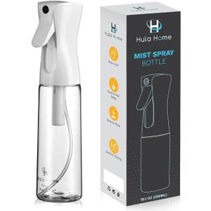 Hula Home Spray Bottle for Hair (10.1oz/300ml) - Powered by Flairosol Spray Technology - Continuous Ultra Fine Mist Sprayer  For Hairstyling, Cleaning, Salons, Plants, Essential Oil & More - White