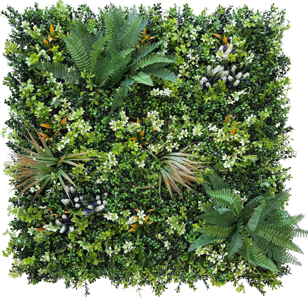 20"x20" (12 Pieces) Artificial Boxwood Greenery Grass Wall Panels