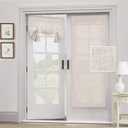 Natural Linen Blended Door Curtain - Privacy French Door Curtain Light Filgtering Tricia Window Door Curtain for Patio Door Sidelight Glass Door Blind Tie Up Shade, 26 x 68 inches, 2 Panel, Natural