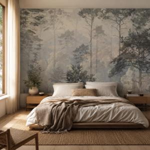 Art Forest Wall Mural Peel and Stick,Large Wall Murals Art Deco for Bedroom Livingroom Thick Canvas Waterproof（C6，118 * 82inch）