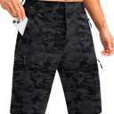 Pudolla Men's Hiking Shorts 11" Lightweight Cargo Work Shorts for Men Summer Travel Golf Casual Outdoor with 5 Pockets(Black Camo 3X-Large)