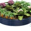 Galvanized Metal Planter Round Raised Garden Bed Kit for Gardening Outdoor，3x3x1ft Grow Garden Box Raised Flower Bed，Round Galvanized Planter Outdoor Large Metal Fire Pit Ring