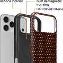 Magnetic Case for iPhone 17 Pro Max Design,Compatible with MagSafe,Slim Protective Soft TPU Bumper Phone Cover Women Girls Case for iPhone 17 Pro Max-Polka Dot Aesthetics Brown