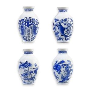 TDIAVH 4PCS Fridge Magnets,Chinese Blue and White Porcelain Refrigerator Magnets,Ceramic Flower Vase Refrigerator Magnets for Kitchen,3D Ceramic Vase Fridge Magnets for Office,Refrigerator Decoration : Home & Kitchen
