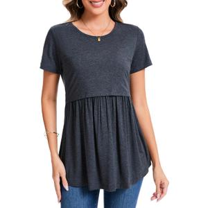 Sosolism Women's Maternity Nursing Shirts for Breastfeeding Tops (Large, Dark Grey)