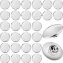 50 Pcs Brooch Tray with 50 Pcs Butterfly Pin Backs, 25mm Round Blank Pins Disk Base, Stainless Steel Flat Bezel Trays for DIY Craft Lapel Making Supplies