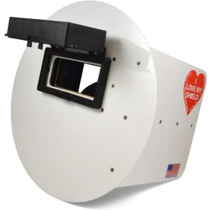 Wendy's Pancake Welding Hood Helmet w/Strap - Right Handed - White FLIP UP Lens