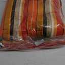 2-Pack Outdoor/Indoor Wicker Patio Seat Cushion Pad with Ties - Dining Chair Cushion, 17" x 17" (Orange and Red Stripes)