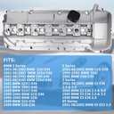Upgrade Aluminum Engine Valve Cover Kit 11121432928 Compatible with BMW E46 323i 325i 325xi 328i 330i 330xi 528i 525i 530i X5 Z3 M52/M54 E39 2.5L 2.8L 3.0L 1998-08/2002 W/Gasket & Bolts