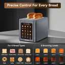 Mecity 2 Slice Smart Touchscreen Toaster, Stainless Steel Wide Slot Toasters with Auto Lift & 30-Minute Warm, Memory Function, Defrost & Auto Shutoff, Digital Electric Bread Toaster for Bagels