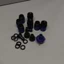 16 Pieces Garden Hose Quick Connector 3/4 Inch Plastic Water Hose Fittings Male and Female Connectors End Adapters with 10 Pieces Rubber Gaskets(Blue, Black)