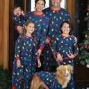 PajamaGram Matching Christmas PJs for Family, Christmas Lights, Mens Medium Blue (Blue, M)