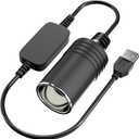 USB to Cigarette Lighter Adapter, 10W USB Male to 12V Cigarette Lighter Socket Cable, for Dash Cam, Radar Detector, Car Fan, Electronic GPS, Led Light