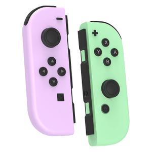 Switch Controller Set with 4-Slot Charging Dock,Replacement for Switch,OLED,Lite,Wireless Remote with Vibration,Motion Control,Screenshot,Gyro,Wake-Up,Anti-Slip grip/Joystick,L R Gamepad,Purple Green