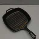 Lodge Square Cast Iron Grill Pan - Pre-Seasoned Square Skillet - Ridged Burger Grill Pan - Even Heat Distribution - PFAS-Free Non-Toxic Cookware - 10.5 Inches