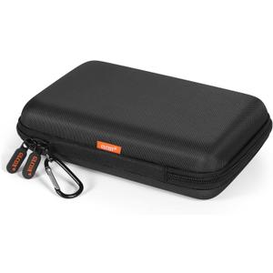 Shockproof Hard Shell Carrying Case for GPS, External Hard Drive, Power Bank, Charger, Cable, Heart Monitor, Cell Phone, Electronic Accessories - Larger Capacity Storage Pouch Travel Bag (Black)