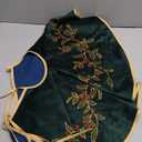 Green Christmas Tree Skirt Velvet 30 inchEmbroidered Vintage Dark Green Tree Skirt, Elegant Fur Plush Xmas Tree Skirts for Merry Christmas Party Xmas Tree Decorations