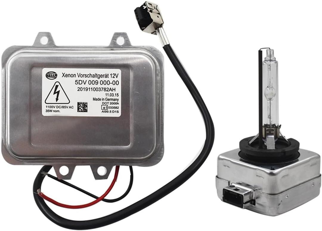 5DV 009 000-00 Xenon Headlight Ballast with Igniter and D1S Bulb Replacement for 2007-2014 Escalade 2008-2014 Town Country 2006-2009 BMW E60