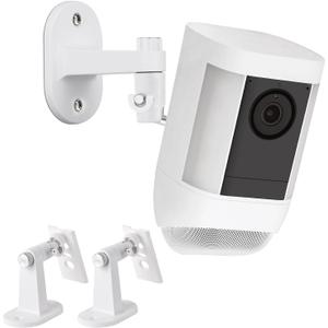 2Pack Security Wall Mount for Ring Spotlight Cam Battery and Ring Spotlight Cam Plus/Pro (Battery), 360 Adjustable Indoor/Outdoor Mounting Bracket for Your Surveillance Camera System - White