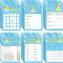 Jetec 302 Pcs Yellow Rubber Duck Theme Baby Shower Games, 6 Games, 50 Sheets Each - Baby Shower Bingo, Word Scramble, Word Search, Baby Predictions and Advice, The Price is Right, Guess Who