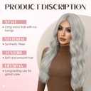 S-noilite Long Wavy Wig 24inch Yellow Long Wigs for Women Middle Part Natural Looking Synthetic Wigs for Cospaly Daily Use