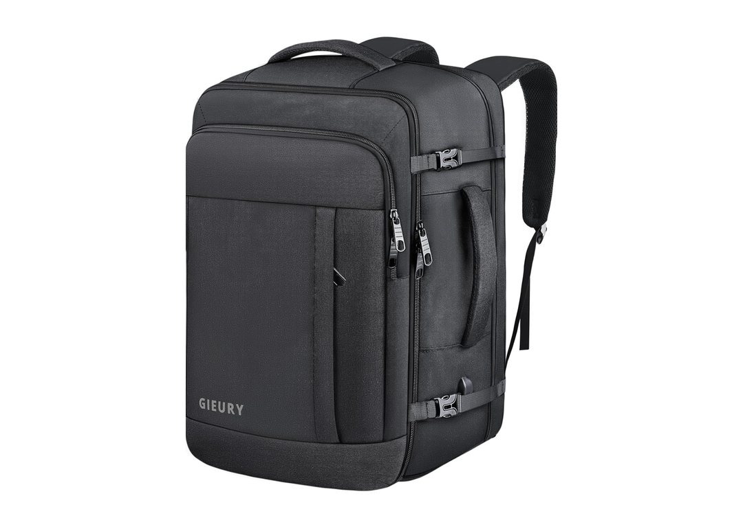 Carry On Backpack, 50L Travel Backpack, Luggage Backpack TSA Flight Approved Laptop Backpack for Men & Women, Large Expandable 40L Daypack Lightweight Business Weekender Bag, Black