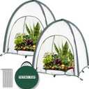 2pcs Quick Open Plant Covers Freeze Protection Portable Small Cover for Garden Flower and Flowerpot Cold Frost for Winter Frost Snow Storm Protect from Birds, Pests (Non-Woven(28" L x 28" W x 32" H))