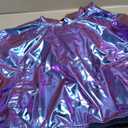 Jxstar Girls Metallic Hoodies Shiny Pullover Long Sleeve Sweatshirts Cropped Top Sparkly Club Wear Rave Disco Dance Outfits Size 140 8-9
