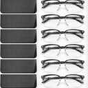 NOVIVON 6 Pack Reading Glasses for Women, Reading glasses men, Blue Light Blocking Readers, Computer eye glasses, Cheaters (Black-transparent)