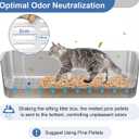 Stainless Steel Sifting Litter Box with Lid, Large Sifting Cat Litter Box for Pine Pellets & Big Cats,Metal Pellet Sifter Litter Pan System for Odor Control,Sifting Box Liners & Scoop L:19.7''×13.8''×10''
