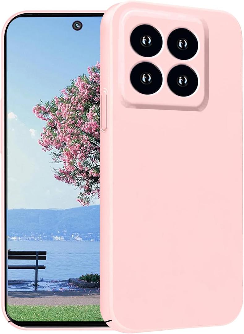 for Xiaomi 14 Pro Case Shockproof Pink Xiaomi 14 Pro Phone Case Aesthetic Thin Hard PC Protective Case for Women Men Cover with Ultimate Delicate Touch Feeling (Pink)