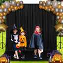 Aimosen 10X10FT Black Backdrop Curtains for Party Wedding Baby Shower Birthday Photoshoot Halloween Decorations, Thick No Wrinkle Polyester Black Background Drapes with Rod Pockets (5x10FT 2 Panels)