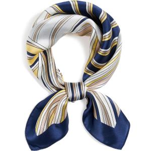 100% Mulberry Silk Scarves for Women Lightweight 21"x21" Square Scarf Small Neckerchief Women Printed Head Wrap