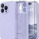 Magnetic for iPhone 13 Pro Case, Compatible with MagSafe, [Full Camera Protection][Screen Protector] Silicone Shockproof Protective Phone Case for iPhone 13 Pro 6.1", Lilac