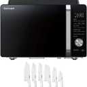 Cuisinart AMW-60 3-in-1 Microwave AirFryer Oven Bundle with Cuisinart Advantage 12-Piece White Knife Set with Blade Guards