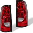 Nakkaa Pair Tail Lights W/Bulbs Compatible with 2003-2006 Silverado 1500 2500 3500HD Red Brake Lamps Left and Right GM2800174 GM2801174
