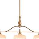 HDDFL Chandeliers Pendant Light Fixture Vintage Pendant Lighting Fixtures 3 Lights Chandelier Kitchen Glass Hanging Lamp for Island Dining Living Room Brass and White