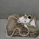 Cozorbt Heat Blanket 50x60 Throw,Soft Flannel & Sherpa Reversible Electric Blanket with 10 Heat Settings,12 Timer Setting and 3 Hours Auto-Shut Off,ETL Certified Machine Washable,Light Brown