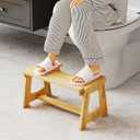 NiHome Adjustable Bamboo Toilet Stool, Squatty Potty, Fits Most Toilets 13.5"-18", Supports 220 lbs, with Multi-Angle Design and Four Levels for Adults and Kids, Relieve Constipation and Bloating