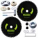 9" x 20T 2-Set Carbon Steel Round Chainsaw Tooth Brush Blades - Universal Adapter Kit with 3 Round Files, Compatible with Brush Cutter, Trimmer, Weed Eater, Husqvarna, Stihl, Ego
