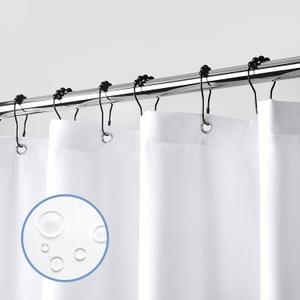 downluxe Waterproof Fabric Shower Curtain Liner - Soft Cloth Shower Liner with 3 Magnets, Shower Curtains for Bathroom, Machine Washable & Hotel Quality, 70" W x 72" H, White (70"W x 72"L (Pack of 1))