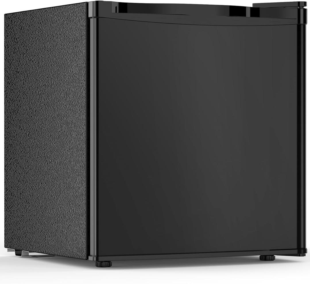 Electactic 1.7 Cu.ft Mini Fridge with Freezer, Compact Refrigerator, Single Reversible Door, Ultra Quiet, Energy Efficient for Office, Dorm, Bedroom, Apartment, Black