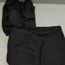 WIHOLL Lounge Sets for Women 2026 V Neck 2 Piece Outfits Airport Wide Leg Pants Matching Set Sweat suits (Medium, 01 - Black)