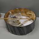 Fminlla Black Drum Chandelier Gold Drum Shade Chandelier 4-Light Modern Linen 17.75“Chandeliers Light Fixture for Dining Room, Bedroom, Kitchen Island, Living Room, E12, Rod Adjustable