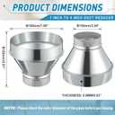 7 Inch to 4 Inch Duct Reducer Increaser Galvanized Steel Air Duct Adapter Round Crimped Pipe Connector Fitting Coupling for HVAC Ventilation Systems