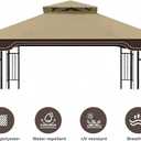 Replacement Gazebo Canopy for 10x12 Regency II Model L-GZ798PST | Heavy-Duty Ripstop Waterproof & UV Protective Top Cover, Khaki