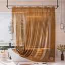 AmazerBath Long Shower Curtain Liner, 100% EVA Soft Clear Amber Heavy Duty 78 inch Shower Curtain and Liner 2-in-1, 72x78 Plastic Bathroom Shower Curtain, 12 Rustproof Grommets & 3 Weighted Stones