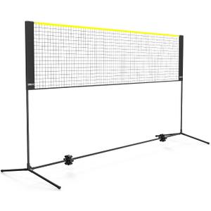 VEVOR Badminton Net, Height Adjustable Volleyball Net, Wide Foldable Pickleball Net, Portable Easy Setup Tennis Net Set with Poles, Stand and Carry Bag, for Kids Backyard Game Indoor Outdoor Use, 10ft